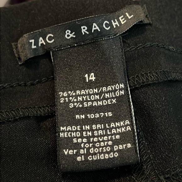 Women's Size 14 Zac & Rachel Stretch Black Trousers Elastic Waist - Picture 2 of 8